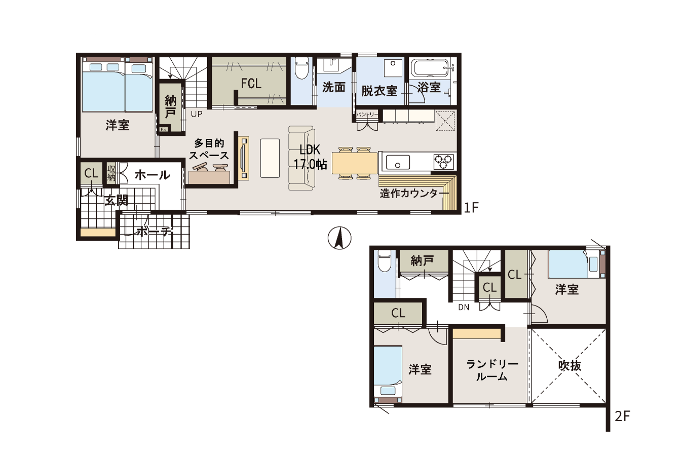 間取り図 1階・2階